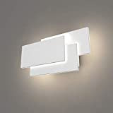 K-Bright Applique A LED,24W, IP20 Impermeabile Lampada A Effetto A Parete,10.2x4.9x2.2 Pollici,Bianco Naturale, Guscio Bianco