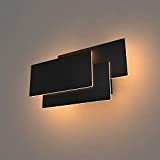K-Bright - Lampada da parete a LED da 24 W, in alluminio, design moderno, luce bianca calda, colore nero, ad ...