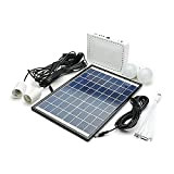KACA Kit Sistema di Illuminazione Domestica con generatore di Corrente a Pannello Solare da 10 W con 2 lampadine a ...