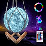 Kangtaixin Lampada Luna 3D, 16 Colori Lampada Mercurio Led Luci Notturne per Bambini, Telecomando e Controllo Touch USB moonlight Lampada ...