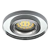Kanlux Faretto da incasso rotondo, in vetro, argento, 230 V, GU10, lampadina LED Kanlux 48SMD GU10, 230 V, 240 L, ...