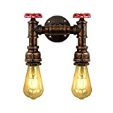 KAWELL Creativo Applique da Parete Industriale Vintage Lampada da Parete Retro Lampada a Muro Ferro Battuto E27 60W Max per ...
