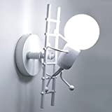 KAWELL Humanoid Creativo Lampada da Parete Interno Applique da Parete Moderna Lampada a Muro Applique Candelabro Max 60W per Camera ...