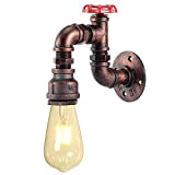 KAWELL Vintage Applique da Parete Industriale Retro Lampada da Parete Creativo Tubo dell'acqua Lampada a Muro Ferro E27 60W Max ...