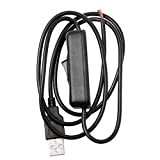Kdjsic 5V USB 2.0 Jack Macho 2Pin 2 Cables Cable de carga de energía Cable DIY 1m Cable con interruptor