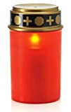 KELOPEST® Lumino tombale a LED rosso o bianco con batteria e durata di 6 mesi – candela a LED con ...