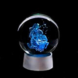 KESHUI 3D Zodiac Crystal Ball 12 Costellazioni Globo Globo Decorazione della casa Sfera Colorata LED Oroscopo Oroscopo Oroscopo Segno Zodiacale ...