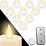 KESSER® 10 lumini a LED con telecomando e batteria tremolanti senza fiamma bianca calda candele elettriche con luce tremolante, fiamma ...