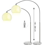 KESSER® Lampada ad arco con solida base in marmo - altezza regolabile 146-220 cm bianco - interruttore a pedale - ...