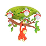 Kinbolas Lampada del soffitto per bambini moderni LED,accessori di decorazione di modellazione di scimmie in legno per ragazzi,ragazze e camere ...