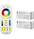 Kingled® Mini Kit MiBoxer MiLight da 2x Controller FUT038S e 1x Telecomando FUT092 - Ricevitori per Strisce Led RGBW RGB ...