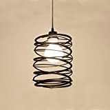 KJLARS metallo Lampada a sospensione Retro lampada a sospensione spirale Vintage lampada a sospensione rustico sospensione lampadine E27