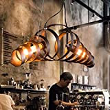 KJLARS retrò Lampadari a sospensione con paralume in spirale metallo lampada vintage industriale Illuminazione