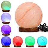 Klass - Lampada USB di sale naturale dell'Himalaya, a forma di globo, cristalli curativi di sale di roccia rosa, parti ...