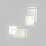 Klighten 2 pezzi, applique LED, 20W, 1960LM, lampada da parete moderna per interni, Bianco naturale 4500K,lampada da notte per camera ...
