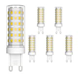 Klighten 6 pezzi Lampadina LED G9, Bianco Naturale 4000K, 9W Equivalente 70W Lampada Alogena, Angolo di visione 360°, AC220-240V, Ideale ...