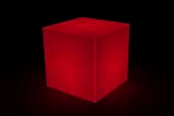Kloris Cubo Luminoso Uso tavolino o Seduta cm 35x35 Rosso con portalampada E27 e Cavo Elettrico