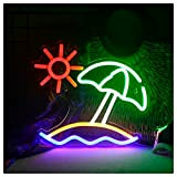 KLZUOPT LED Neon Light Sign Sunshine Ombrelloni da Spiaggia Insegna al Neon, Art Wall Light Decor, LED Neon Sign per ...