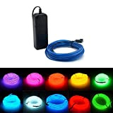 Kmruazre Neon Tube 3m/9ft El Wire con pacco batteria dieci colori Wire Rope Car Atmosfera Decorazione Luce per la festa ...