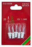 Konstsmide 2122-052SB - Lampadina di ricambio per mini catene di luci, 12 V, 1,14 W, confezione da 5, colore: Bianco
