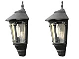 Konstsmide set di 2 lanterna da parete/lampada per esterni Virgo in nero, E27, illuminazione da esterno, 569 – 750
