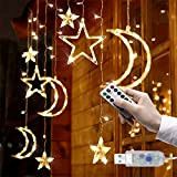 Kuataty Luci Tenda Stella Luna da Interno e Esterno, USB Luci di Natale, 8 Modalità, 3.5M LED Catena Luminosa per ...