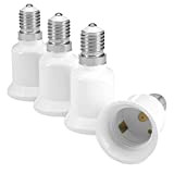 kwmobile adattatore lampadina E14 E27-4x attacchi porta lampada da E14 a E27 convertitore per lampadine alogene LED a risparmio energetico