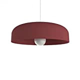 L+, lampadario a sospensione, in metallo, forma cilindrio, diametro 40cm - 50cm, made in Italy, colore rosso