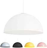 L+, lampadario a sospensione, in metallo, forma mezza sfera, diametro 40cm, colore BIANCO RAL 9016 (Bianco, 40cm)
