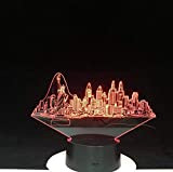 Lampada 3D Illusion Luce notturna a LED Modellazione di edifici di New York City Bel regalo preferito per bambini 7 ...