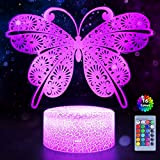 Lampada a farfalla per bambini con telecomando Touch 16 colori che cambiano la stanza dei bambini decorazione 3D illusione ottica ...