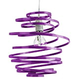 Lampada a sospensione moderna a spirale in metallo viola lucido con doppia spirale a spirale:FBM