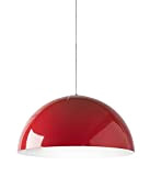 Lampada a sospensione moderna in metallo E27, Diametro 40cm - 60cm, (Rosso/Bianco, 40cm)
