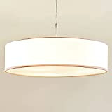 Lampada a sospensione 'Sebatin' dimmerabile (Moderno) colore Bianco, in Tessuto ad es. Cucina (3 luci, E27) di Lindby | lampada ...