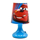 Lampada Cars, Disney Pixar, Saetta McQueen, luce da notte, LED, comodino, tavolo, per bambini, 19 x 10 cm, multicolore