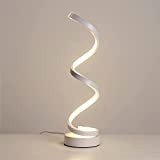 Lampada da Comodino a Spirale LED Lampade da Tavolo Moderno Bianco 16W 4000K Luce Naturale Protezione Degli Occhi Decorativa Lampada ...