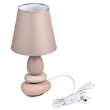 Lampada da comodino "Anna" (beige opaco) lampada da tavolo in ceramica con paralume in tessuto, adatta a LED, E14, 230 ...