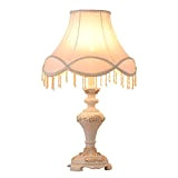 Lampada da comodino per camera da letto, lampada da tavolo classica con base intagliata in resina, lampada decorativa decorativa con ...
