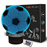 Lampada da illusione ottica 3D per calcio notturno per bambini con telecomando 16 colori che cambiano idea regalo di Natale ...