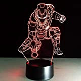 Lampada da notte 3D Iron Man Lampada da notte a led Vision Figura Lampada da tavolo 7 colori che cambiano ...
