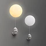 Lampada da parete a LED luna astronauta Lampada da parete a luna stampata in 3D Luce notturna Lampada da parete ...