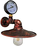lampada da parete Applique Parete Industriale Chiaro Vintage Tubo di Acqua Metallo del Tubo di Acqua Lampade con manometro for ...