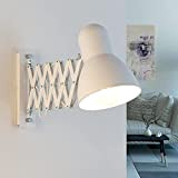 Lampada da parete con braccio flessibile allungabile Harmony in bianco metallo stile retrò E27 ideale lampada da lettura soggiorno camera ...