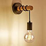Lampada da parete creativa, vintage, in design industriale, lampada retrò in Metallo e legno, adatta per corridoi, corridoi, stanze, colore: ...