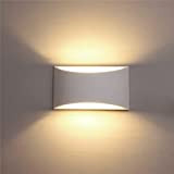lampada da parete in gesso 9W 600LM Bianco Caldo 3000K ANMECS Applique da Parete Interno per Camera da letto, Soggiorno, ...