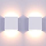 Lampada da Parete Led Interno, 2 Pezzi Bianco Caldo LED Applique da Parete Moderna,Up Down Lampada a Muro in Alluminio, ...
