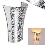 Lampada da parete Terni in vetro di colore argento - Applique murale con effetto luce Up & Down - Spot ...