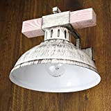 Lampada da parete Vintage/Shabby bianco / 1x E27 fino a 60W 230V / Lampada in legno e metallo/Lampada da parete ...