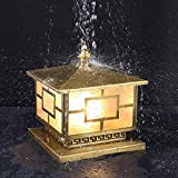 Lampada da piedistallo antica IP55, lampada da esterno color bronzo a colonna E27 Dissuasori Lanterna Rame Villa Giardino Decorazione del ...
