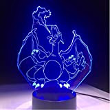 Lampada da Pokemon a LED a luce notturna 3D Forma Charizard 7 colori cambiano Lampada da tavolo Lampada da tavolo ...